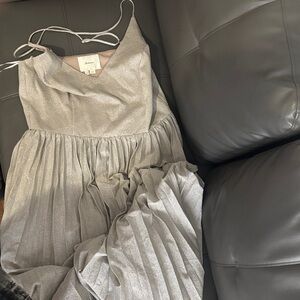 Elevenses Silver Pleated Dress